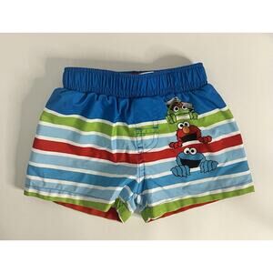 Baby Boys Swim Trunks SESAME STREET Elmo Cookie Oscar 3-6 Month